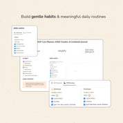 Nourish Notes | Self-Care Planner, Habit Tracker, & Gratitude Journal (Notion Template)